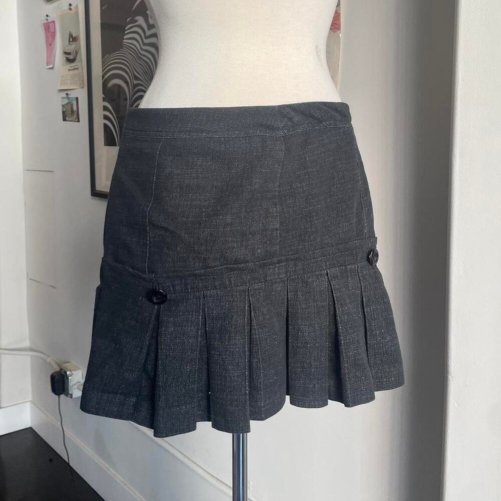 Upcycled black pleated skirt